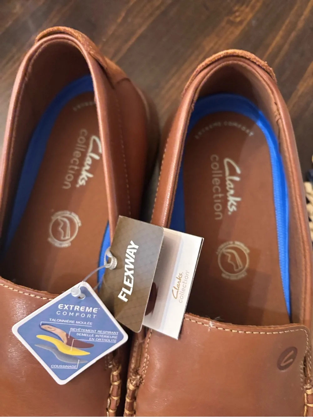 Clarks Men’s Tan-Brown Leather Slip-On Loafers